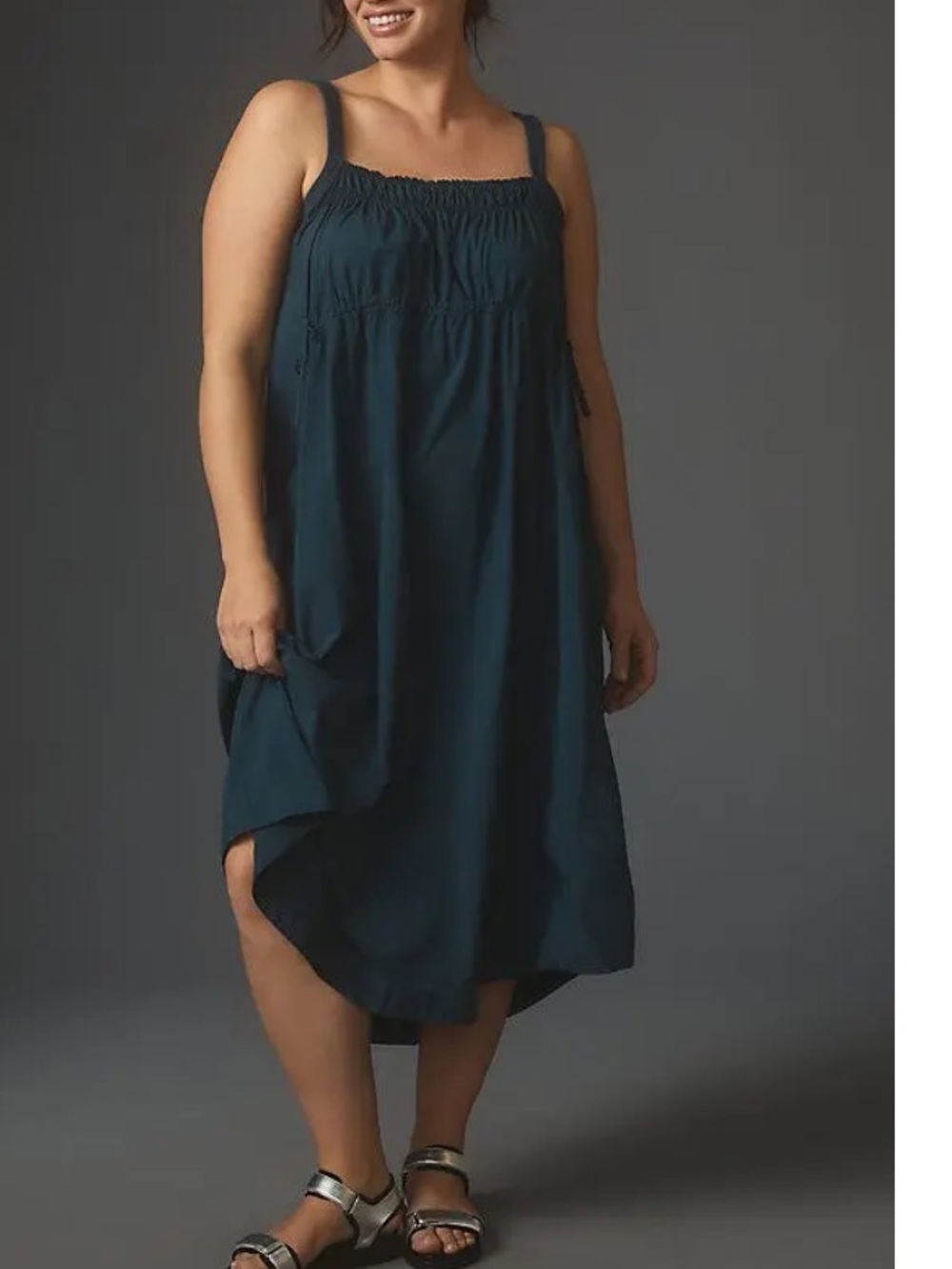 Anthro Daily Practice Femme Utility Midi Dress Parachute Drawstring Pockets - Picture 9 of 15